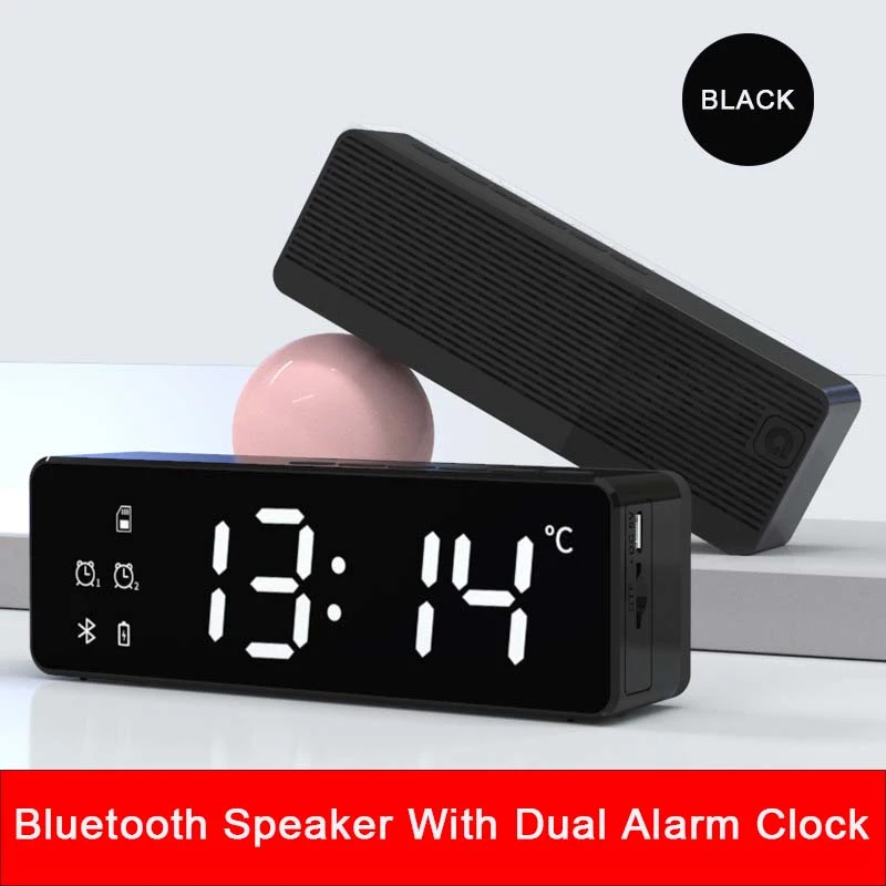 Беспроводной Bluetooth динамик маленький мини будильник портативная пушка