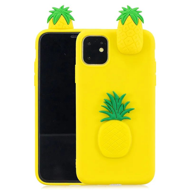 Чехол для iPhone 11 с 3d изображением единорога панды кактуса ананаса Мягкий