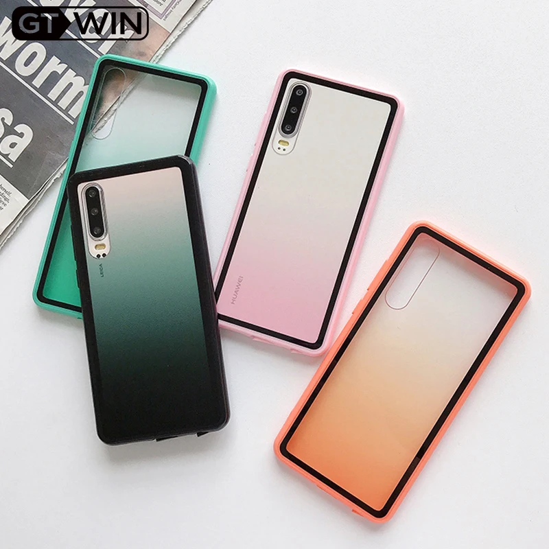 GTWIN прозрачный градиентный чехол для телефона s huawei P30 Pro Lite Nova 5 Honor 8X9 10 акриловый