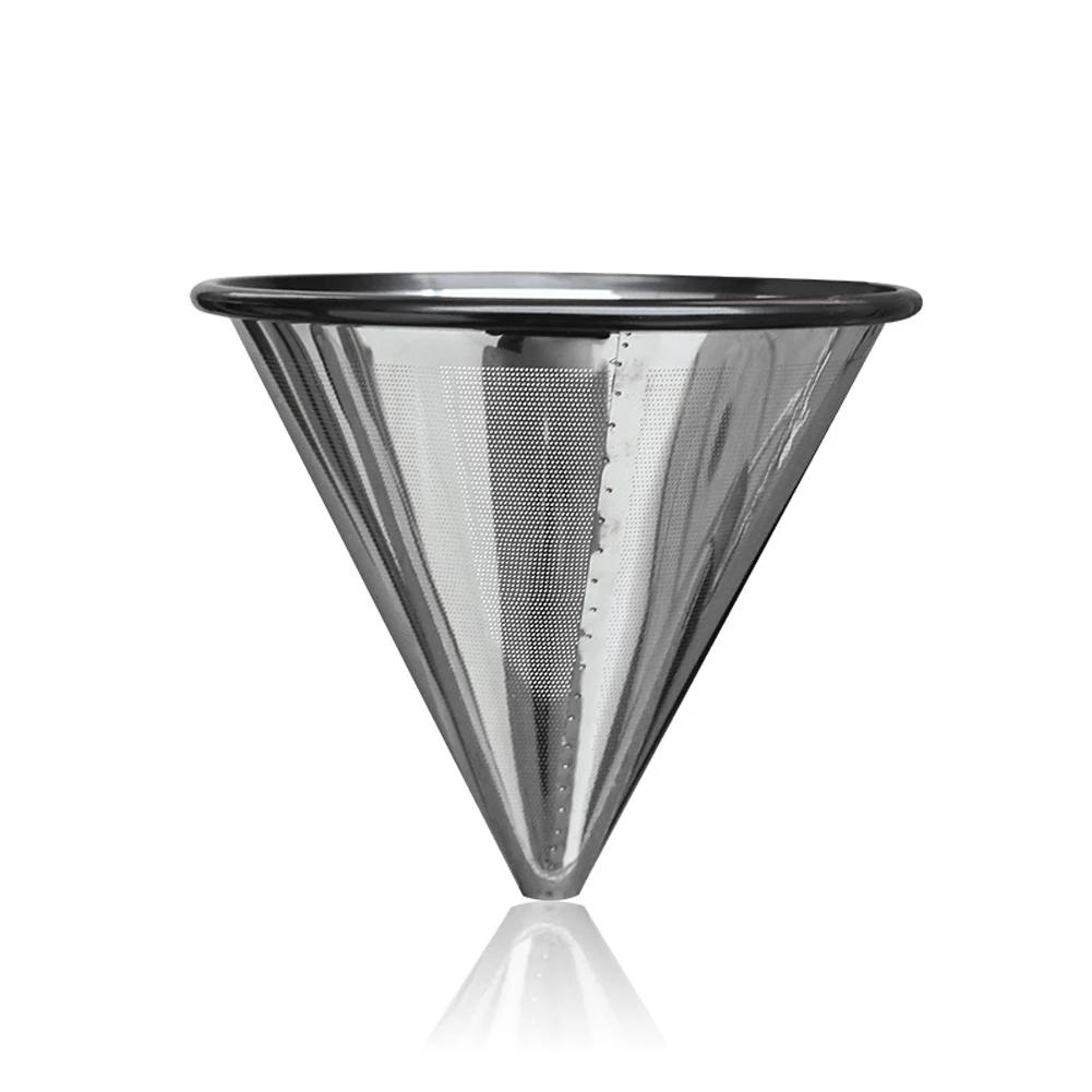 Stainless Steel Coffee Filter Portable Funnel Dripper Reusable Tea Kitchen Durable Cup Pour Over Accessories Mesh Strainer Home |