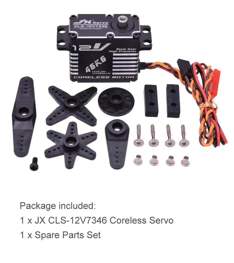 

Cls-12v7346 46 кг 12 В сервопривод 180 градусов Hv Высокоточный стальной шестеренный цифровой сервопривод без сердечника