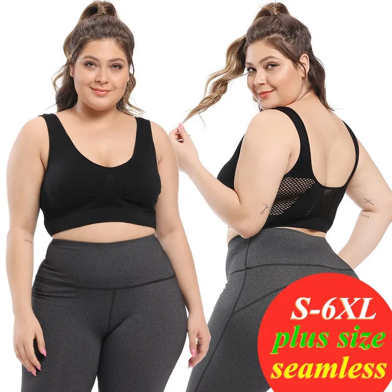 

S-6XL Bra Plus Size Sports Bra Seamless Sexy Push Up Bralette Women's Lingerie Bras Active Tube Top Female Pitted Wireless Bra