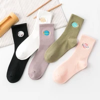hot sale womens planet earth socks woman cotton socks spring and autumn solid color socks womens planet and universal socks
