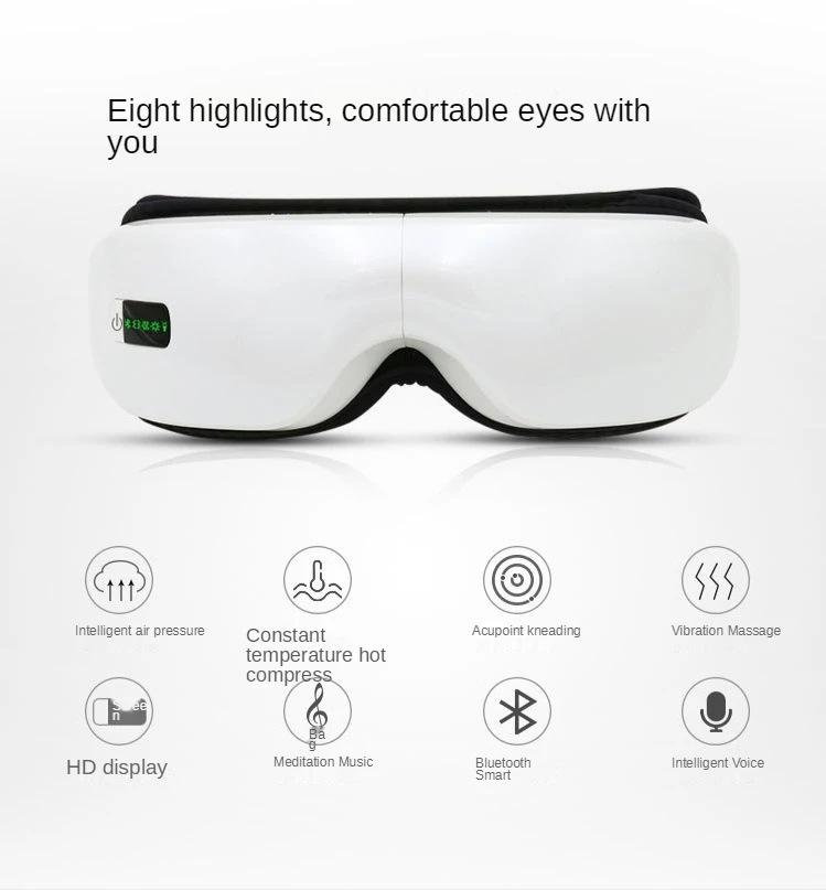 

Free shipping Display Screen Eye Care Machine Smart Bluetooth Air Pressure Eye Massager Wireless Eye Massager