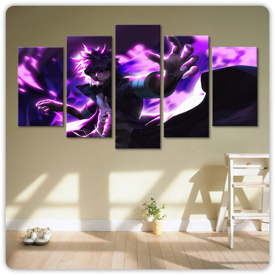 

Canvas Printed Poster Home Decor 5 Pieces My Hero Academia Painting Wall Art Animation Pictures Living Room Modular Framework