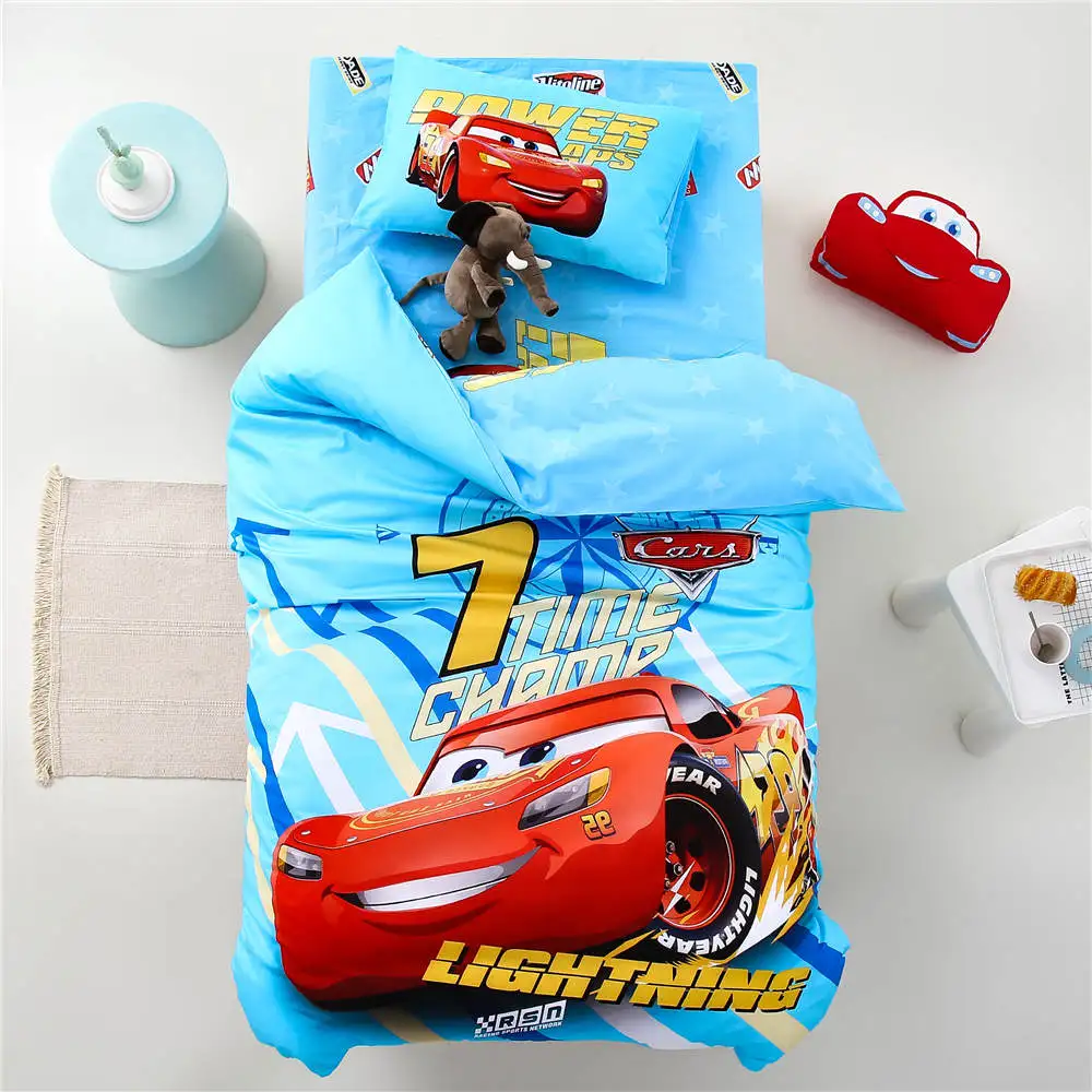 

Комплект постельного белья Lightning McQueen для автомобиля, стеганое одеяло для детской кроватки пододеяльников, хлопок, tc, для спальни мальчика, д...