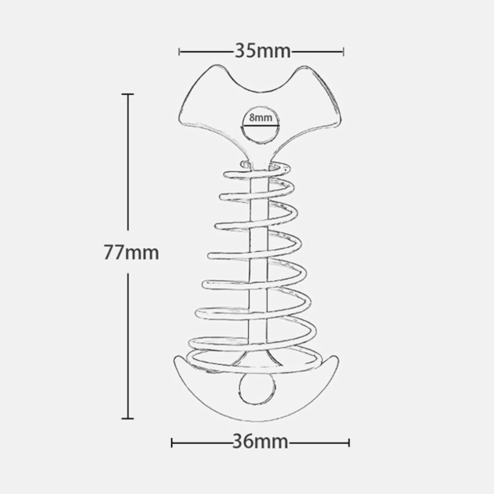 

Adjustable Spiral Shaped Spring Fishbone Deck Anchor Tent Pegs Rope Buckle Tent Hooks Board Pegs For Camping Hiking Equipment