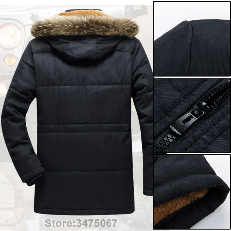 Мужская ветрозащитная куртка с меховым воротником размеры до 6XL | одежда
