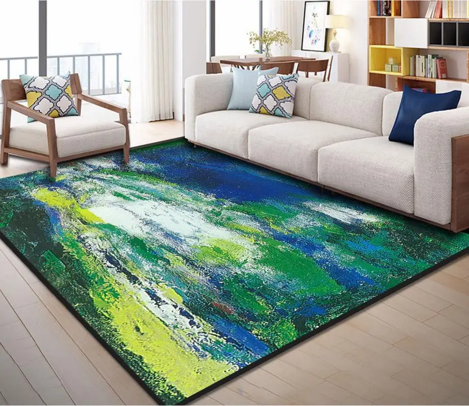 Alibaba Chinese-style Abstract Geometry Floor Carpets Rug Modern For Living Room Non-slip Antifouling Carpet For Bedroom Parlor - Цвет: LJ-15