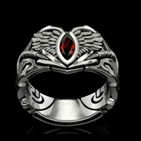 mens fashion vintage ruby diamond ring classic angel wing ring mens boyfriend birthday gift