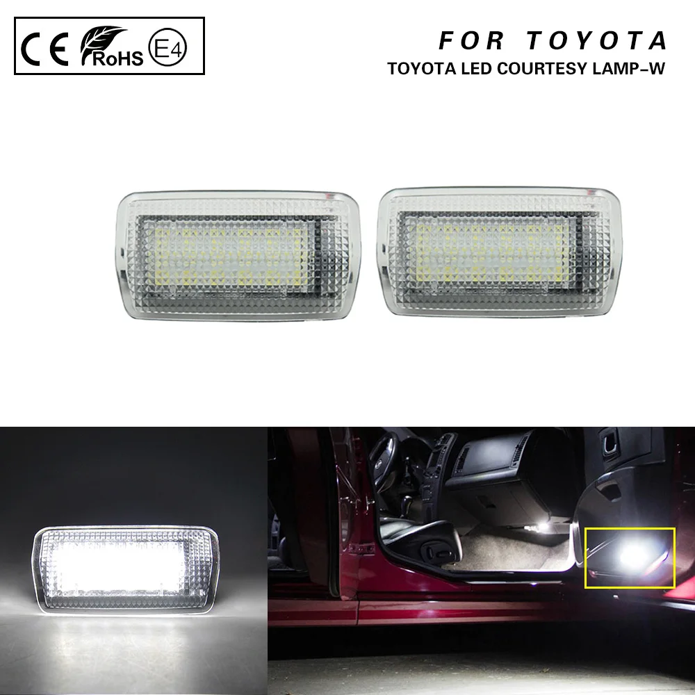 2X Белый светодиодный люминесцентный светильник Footwell дверной для Toyota 4runner Avalon Camry