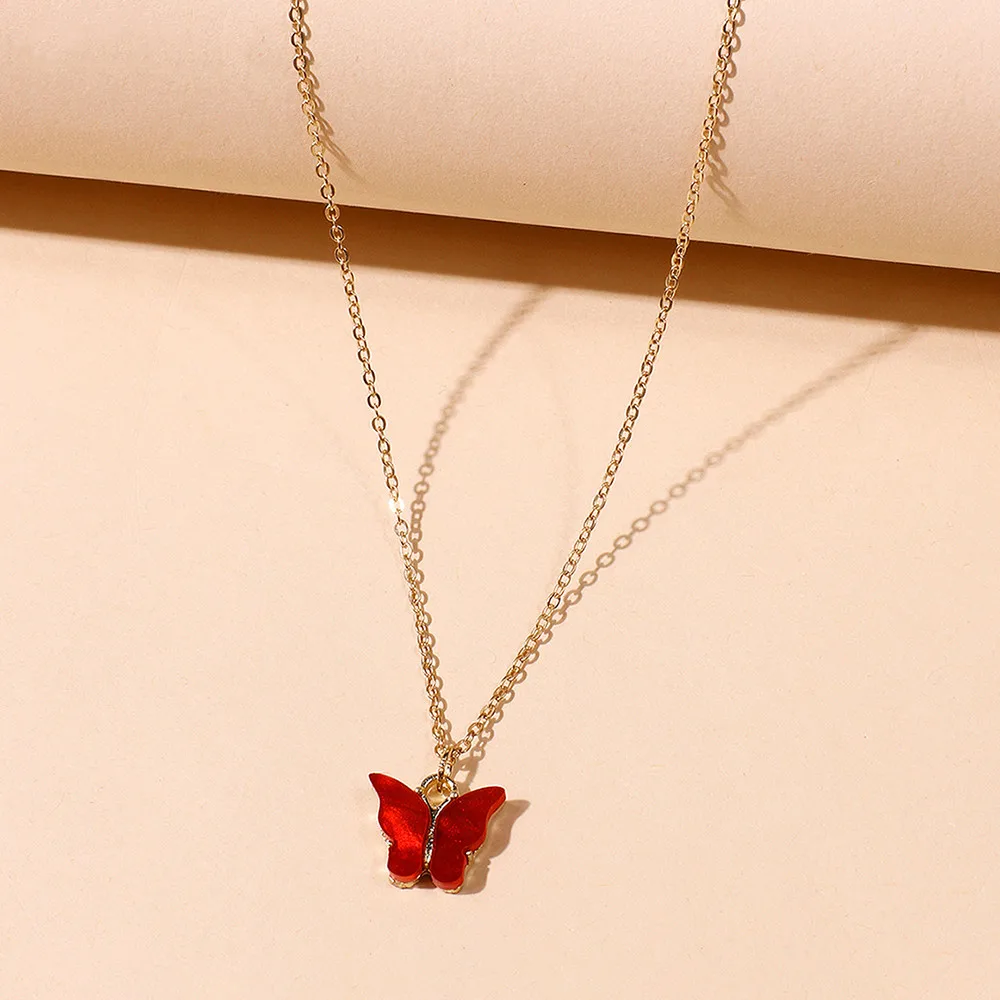 

Oil Flower Necklace Cute Initial Chains Necklaces For Women Korean Fashion Mothers Day Gift E girl Wholesale