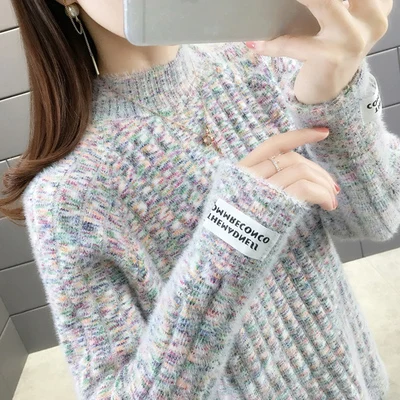 

Autumn Winter Solid Cashmere Sweater Women Knitted Long Sleeve Turtleneck Sweaters Women Slim Fit Basic Pullovers 2020