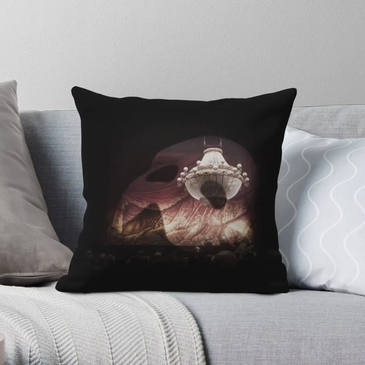 

Phantom Square Pillowcase Polyester Linen Velvet Pattern Zip Decor Sofa Cushion Cover Wholesale 18"
