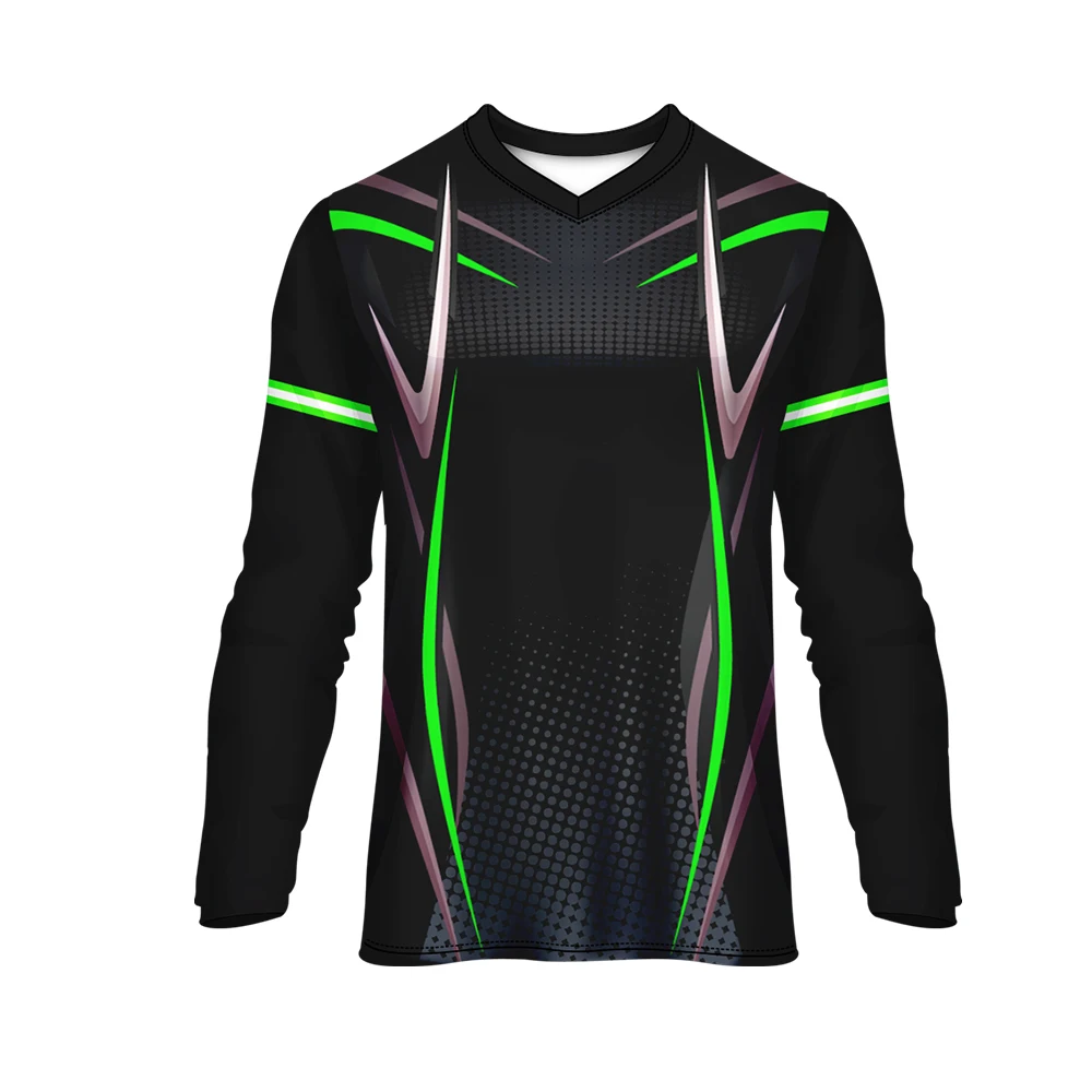 Футболка реглан с v-образным вырезом и длинным рукавом 3D Ретро Быстросохнущий Топ