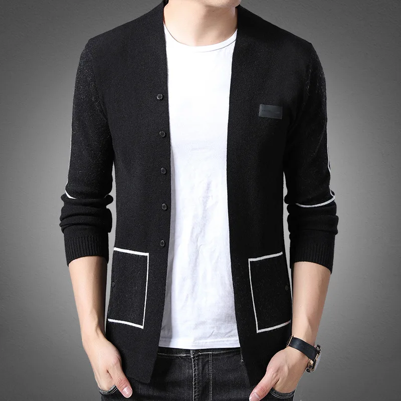 Кардиган новинка мужские свитера модные пальто ветрозащитные теплые весна-осень