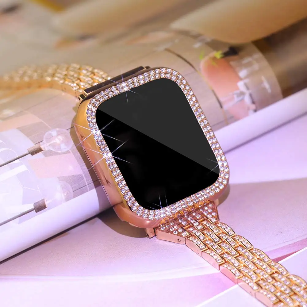 Тонкий алмазный ремешок для Apple watch металлический браслет iWatch Series 3 4 5 6 se 7 40 мм 41 38 45
