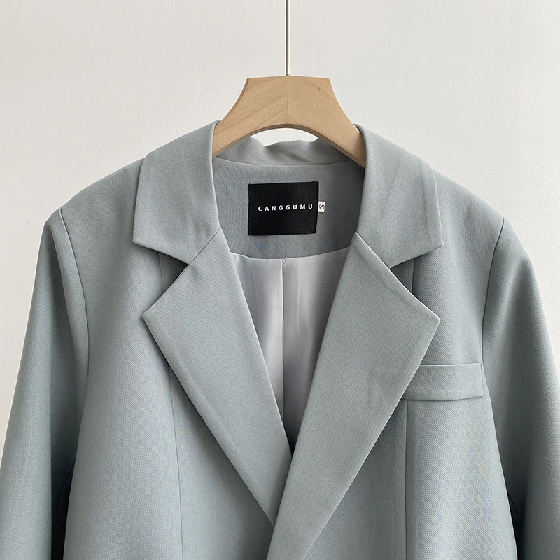 

Casual Women Oversize Blazer Chic Female Single Breast Loose Coat Ladies Turn Down Collar Autumn Spring Outfits for OL