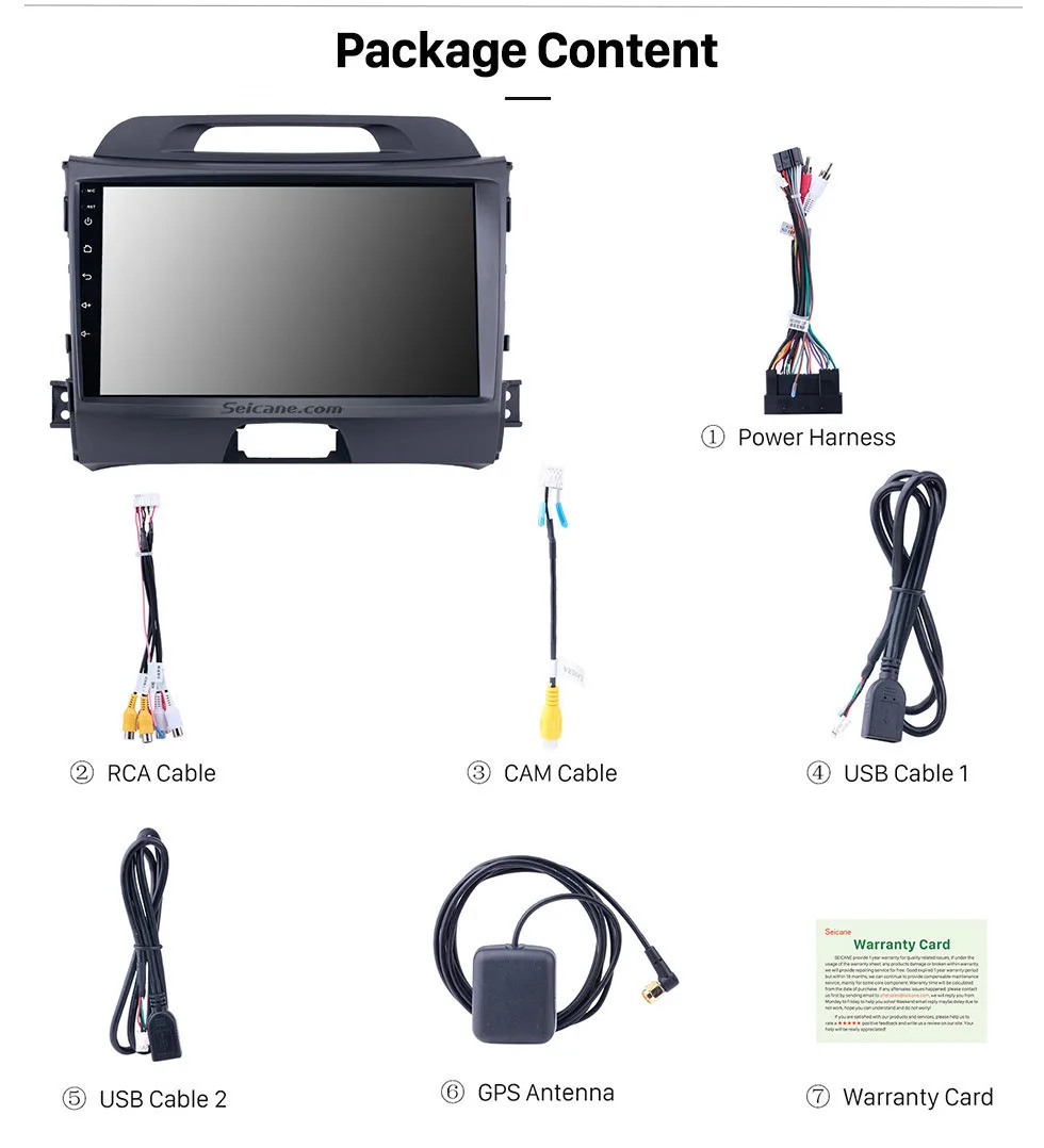 Seicane Android 9,0 gps навигационный мультимедийный плеер для 2010- KIA Sportage четырехъядерный автомобильный стерео с Bluetooth wifi USB