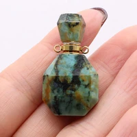 hot natural stone turquoises vial pendants faceted perfume bottle for fashion jewelry making diy women necklace gifts