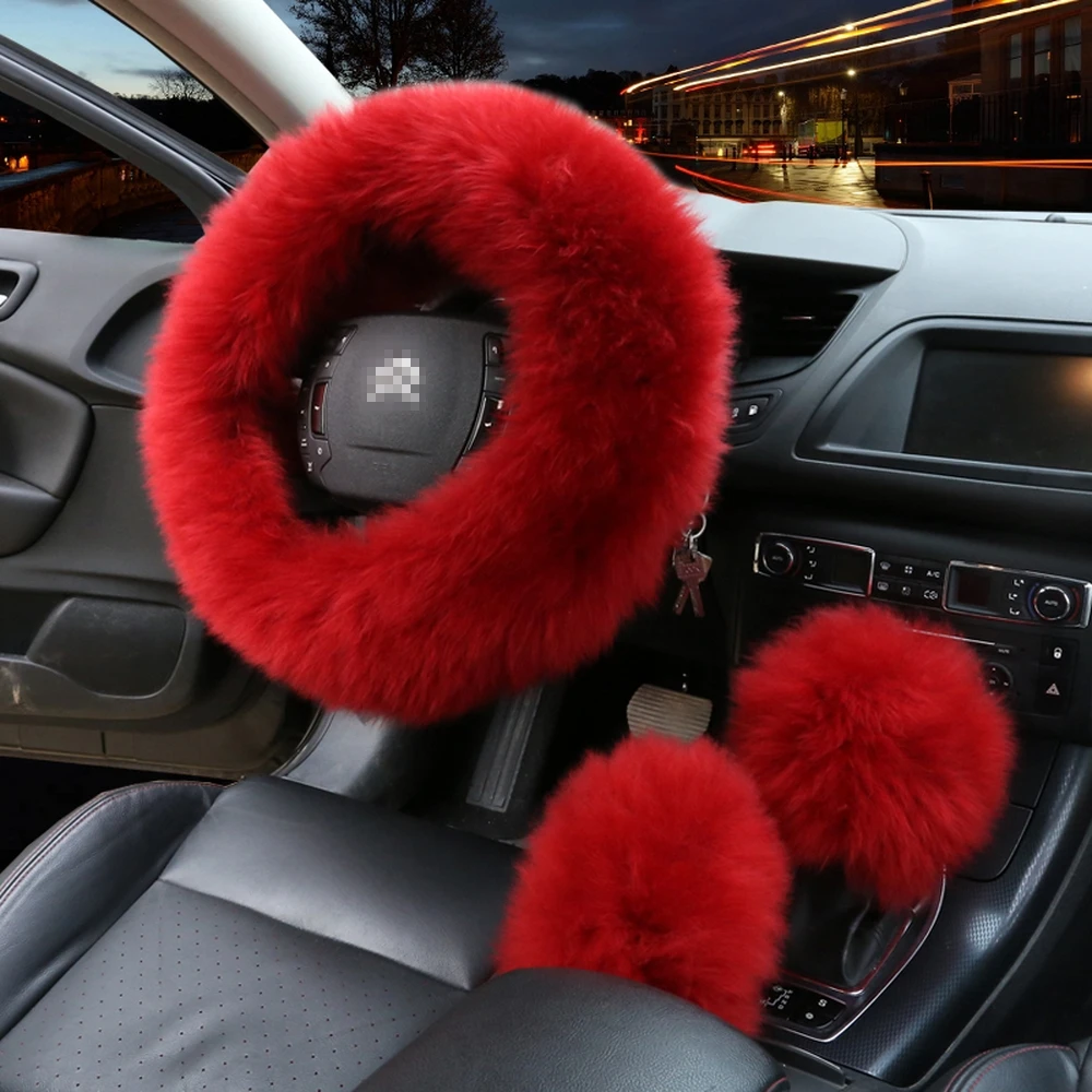 Чехлы рулевого колеса автомобиля Теплый Универсальный чехол на руль плюшевый