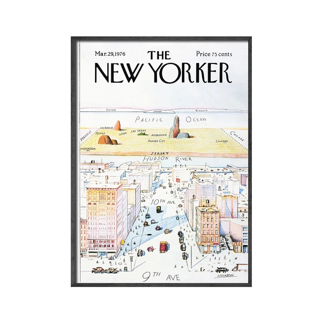 

New Yorker Magazine Cover Poster View of the World Abstract Vintage Print Wall Art Retro Picture Painting Home Decor