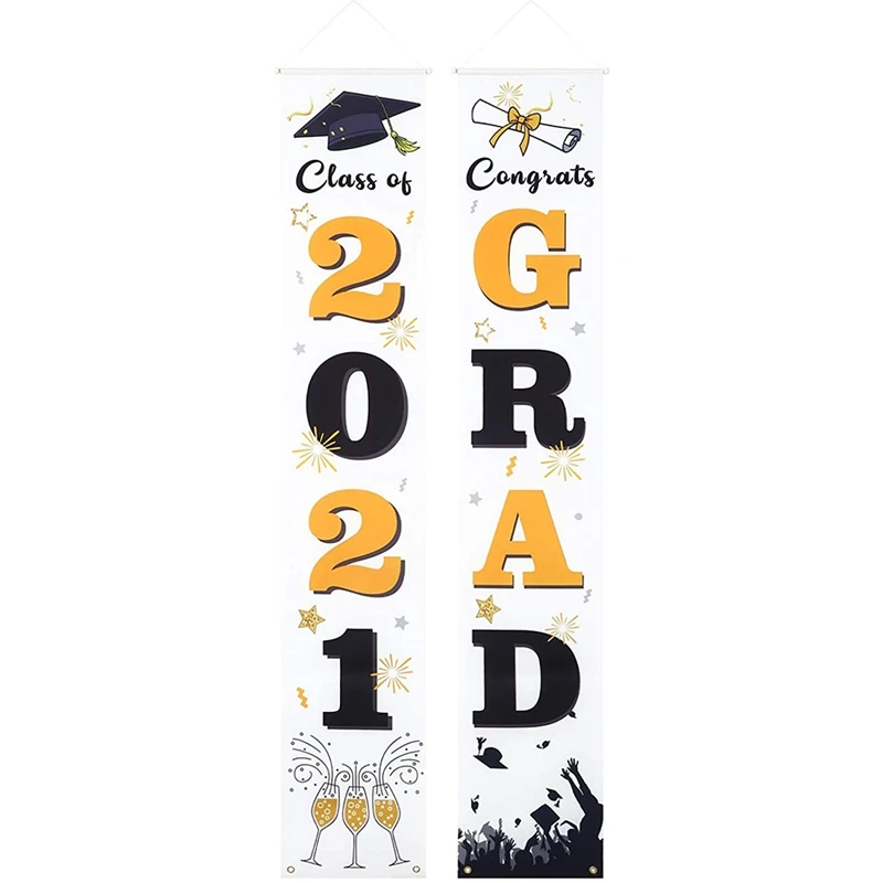 

Выпускной крыльцо знак 2021 Поздравляю Град подвесной наружный баннер дома передняя дверь Выпускной вечерние украшения