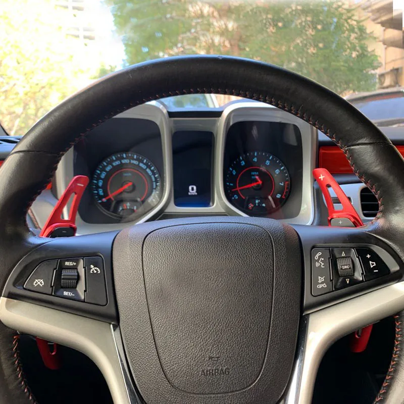 2 шт. рулевого управления автомобиля для Chevrolet Camaro 2012 13 алюминиевый сплав Стикер Украшение колеса сдвиг весло Переключатель расширение