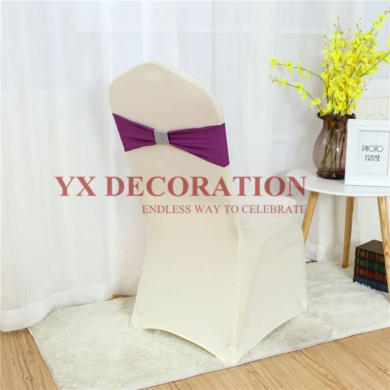 Красивое украшение для стула из спандекса с лентой лайкры 50 шт./партия|Перевязи| |