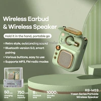 bluetooth earphone portable bluetooth speaker 2in1 wireless bass subwoofer waterproof outdoor speakers stereo loudspeaker music