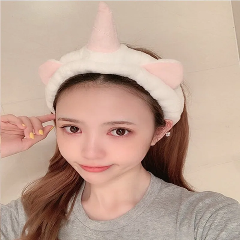 Повязка для волос с единорогом плюшевая повязка на голову милая сердцем девушек|