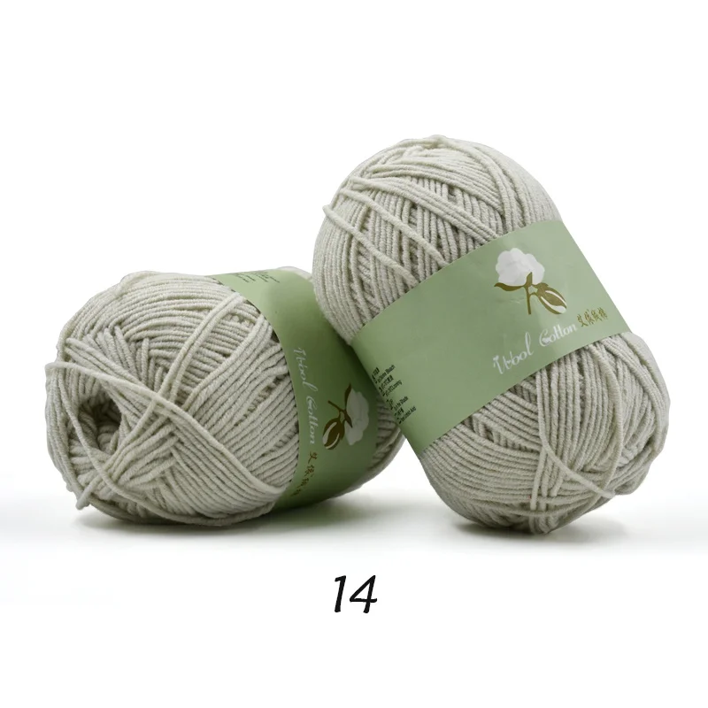 14 30pcs Пряжа для вязания хлопок приятная для кожи ручная пряжа lana trapillo para tejer нить для вязания крючком 30/Лот - Цвет: 14 30pcs