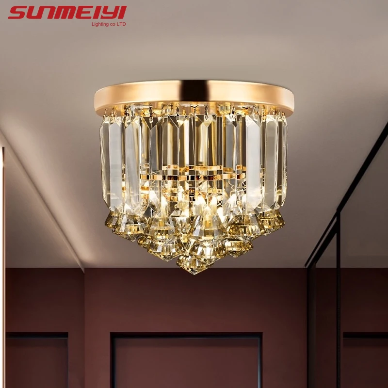 $93.59 Modern Crystal LED Ceiling lights For Living room candeeiro de teto para quarto Crystal Ceiling Lamp Home Decoration