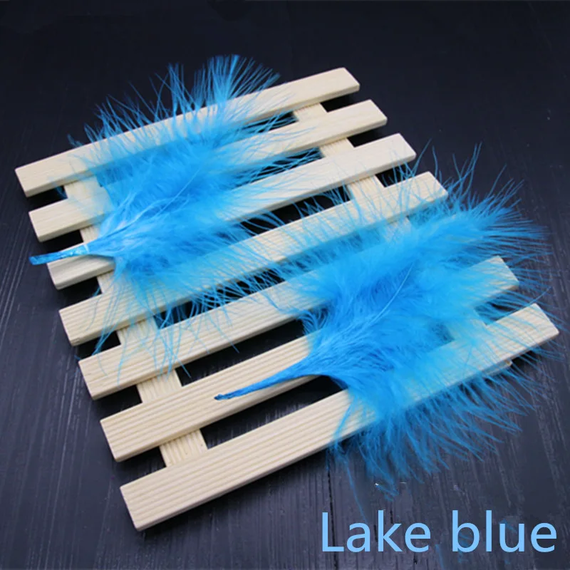 Lake Blue 50 шт. 4-7 дюймов 10-16 см перья индейки Марабу пышное свадебное платье DIY украшения декоративные аксессуары перья - Цвет: Lake Blue