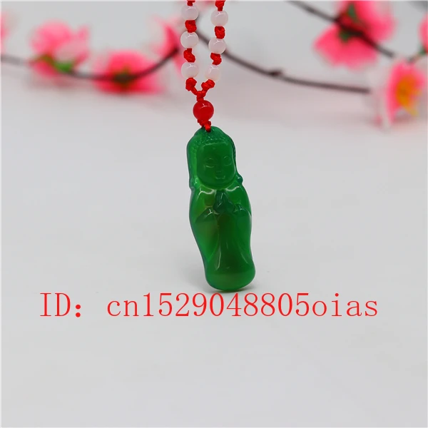 Ожерелье с подвеской Будды из агата и нефрита ювелирное изделие амулет резным
