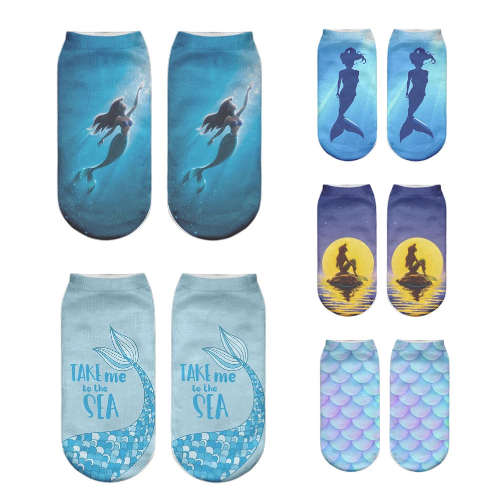 Короткие носки до щиколотки с красивым хвостом Русалочки для девушек милый