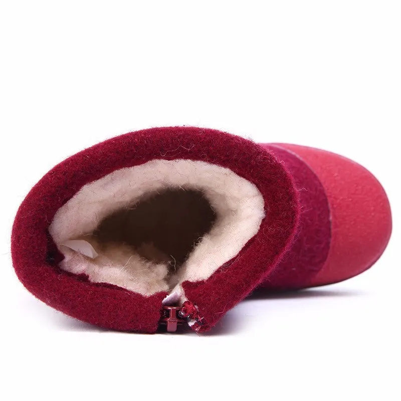 MMNUN Baby Boots For Girls Felt Children Shoes Winter warm boots baby Size 23 28ML9428|Сапоги| |