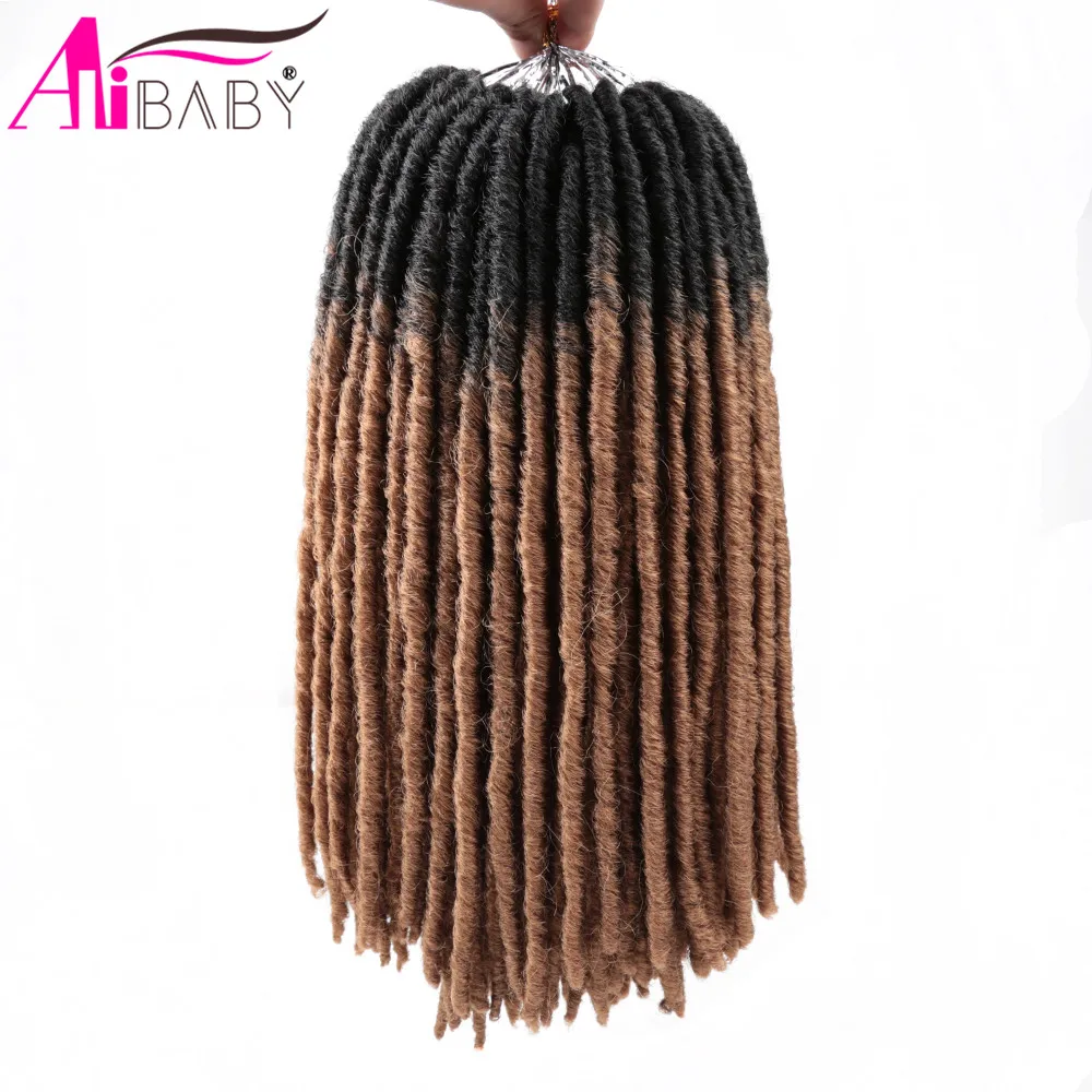 Искусственные локоны Мягкие вязаные крючком волосы 14 дюймов прямые