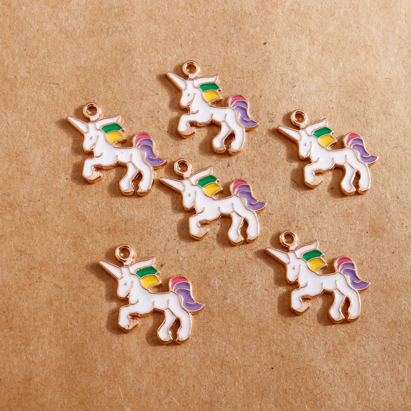 

10 шт. 16*23 мм эмаль животных с надписью «Unicorns Подвески для изготовления ювелирных изделий серьги подвеска DIY браслет ожерелье Выводы