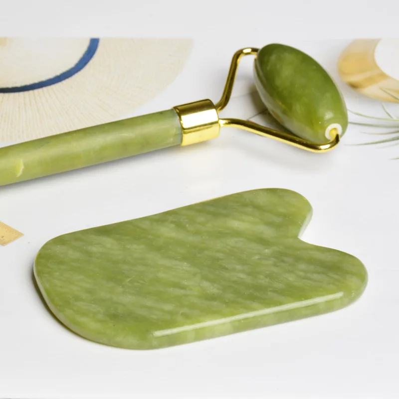 

Natural Jade Roller and Gua Sha Set Massager for Face Lift Massage Roller Stone Facial Beauty Skin Care Tools Eye Face Massagers