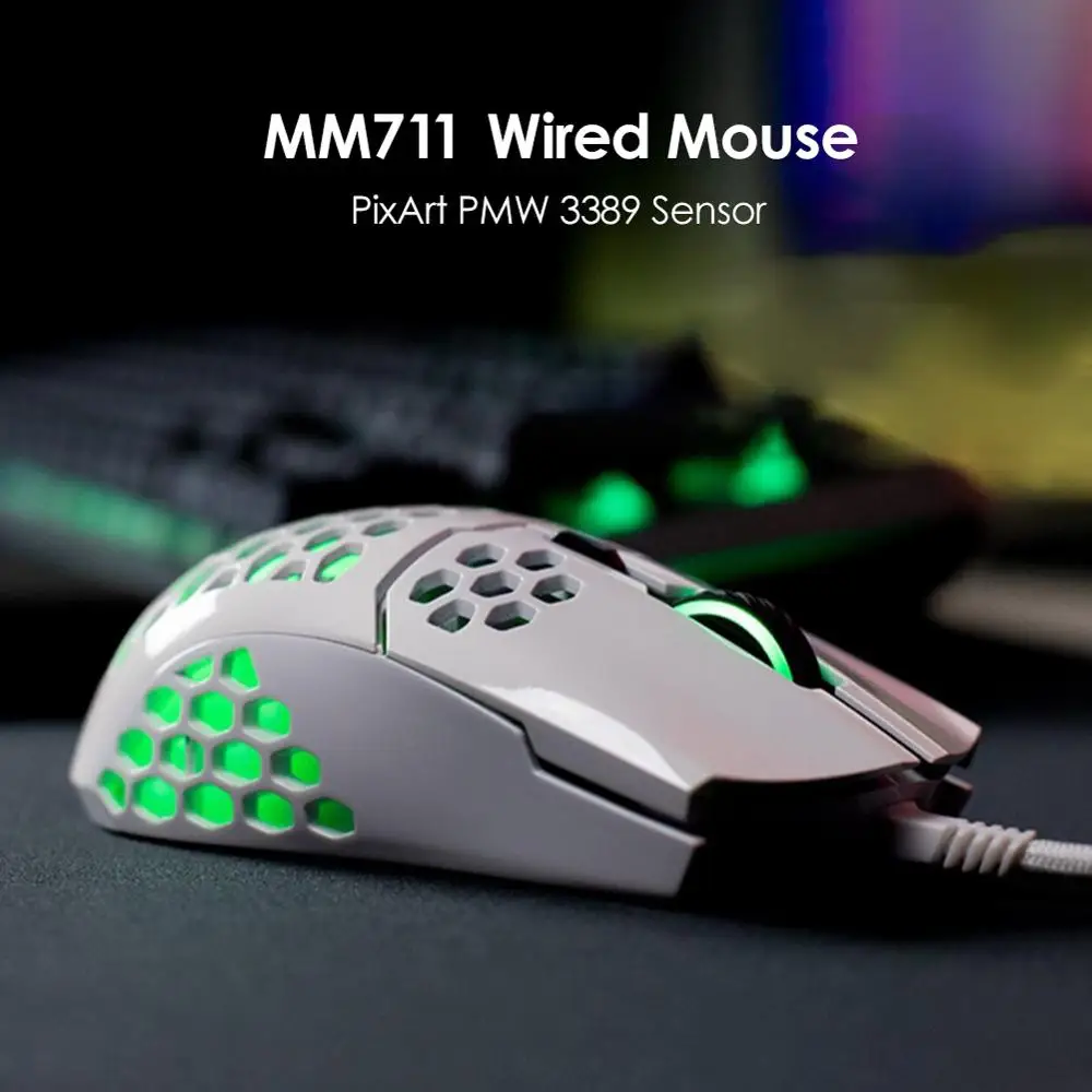 MM711 RGB Game Mouse Wired 16000DPI Adjustable Hollow cooler Mouse Laptop Desktop Computer backlit USB Cable Game Mouse