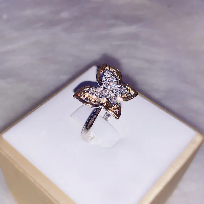 14k золото бабочка бриллиант кольцо Леди Hawthorne ювелирные изделия Anillos Перидот Bizuteria мода драгоценный камень женщин 14 K золотые кольца с бриллиантом