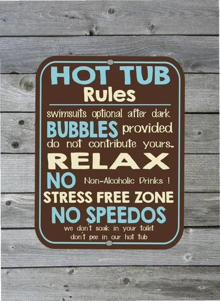 

Vintage Retro Style Funny Hot Tub Rules Metal Sign Metal Wall Door Sign