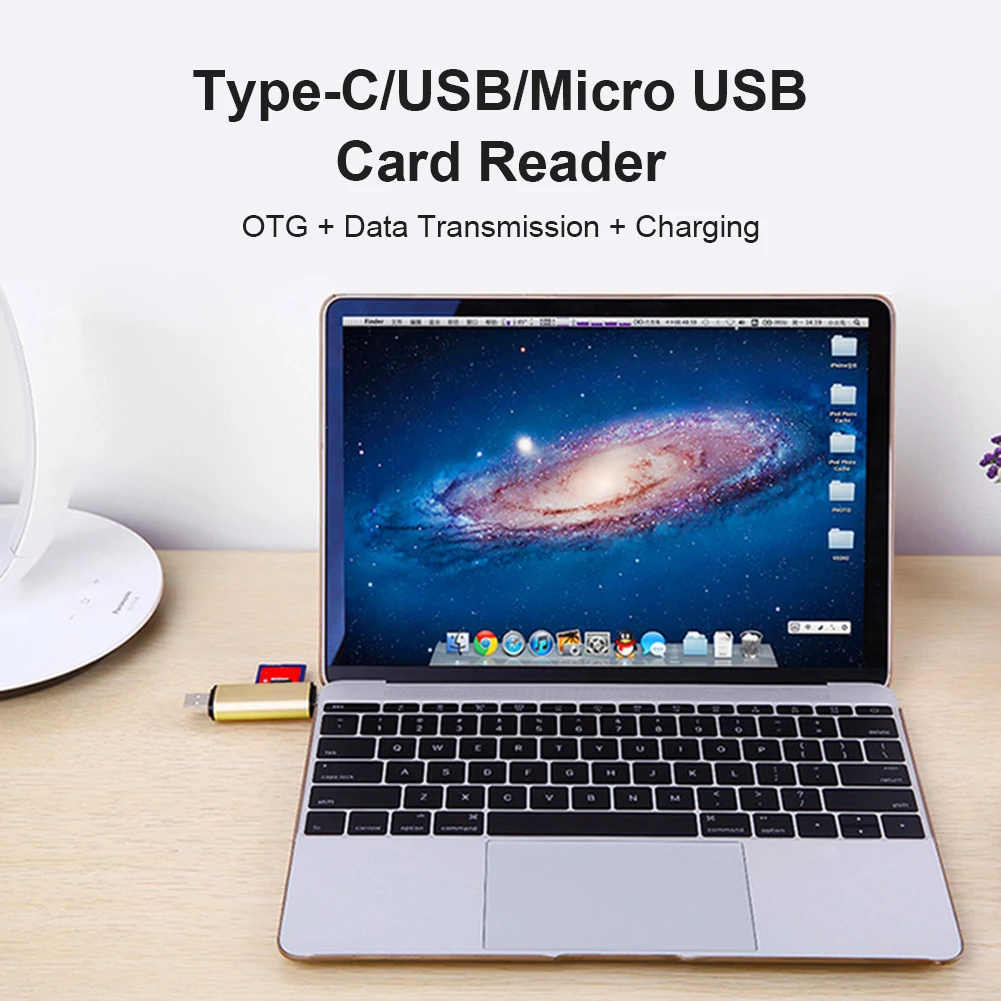 USB C Card Reader 3 in 1 Reading High Speed Memory for Android Type OTG Micro Flash Drive Cardreader Adapter | Компьютеры и офис