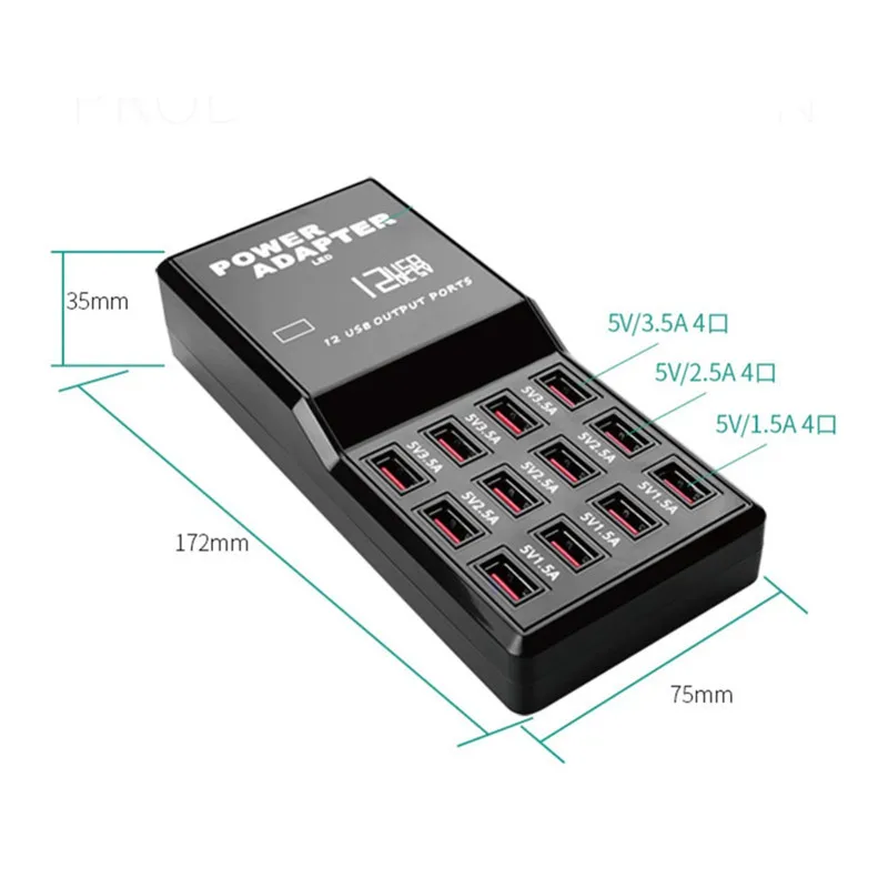 60 Вт 12 порт быстрая зарядка телефон планшет компьютер USB зарядное устройство станция адаптер для мобильного телефона зарядная станция для планшета