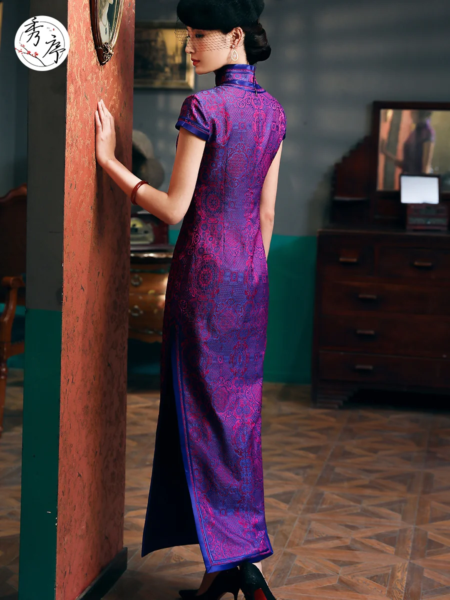 

Платье-Ципао из шелка тутового шелкопряда, на ощупь