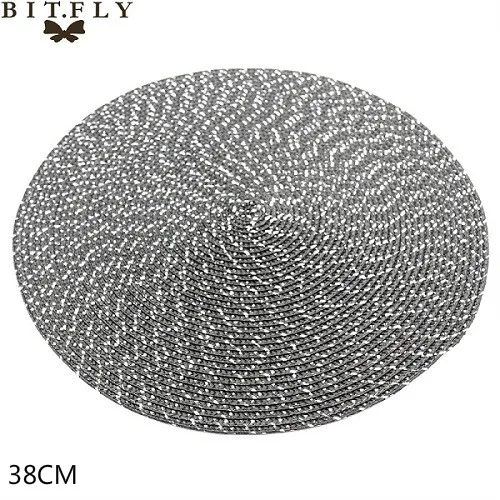 black withe sequin 4 шт PP коврик для обеденного стола, тканый коврик для столовых приборов, термостойкие чаши, кофейные чашки, подставка для посуды, коврик для дома, кухни, вечерние принадлежности - Цвет: black withe sequin