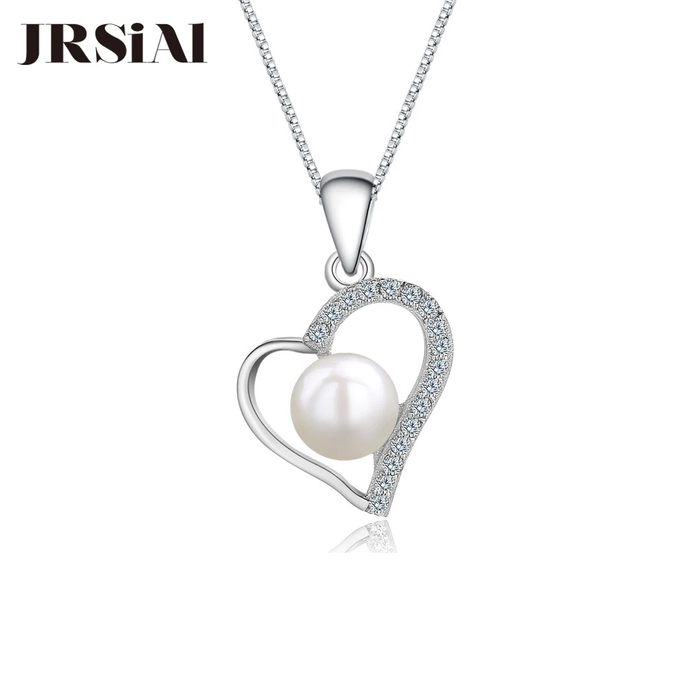 Женское ожерелье с подвеской из серебра 925 пробы жемчугом|Подвески| |