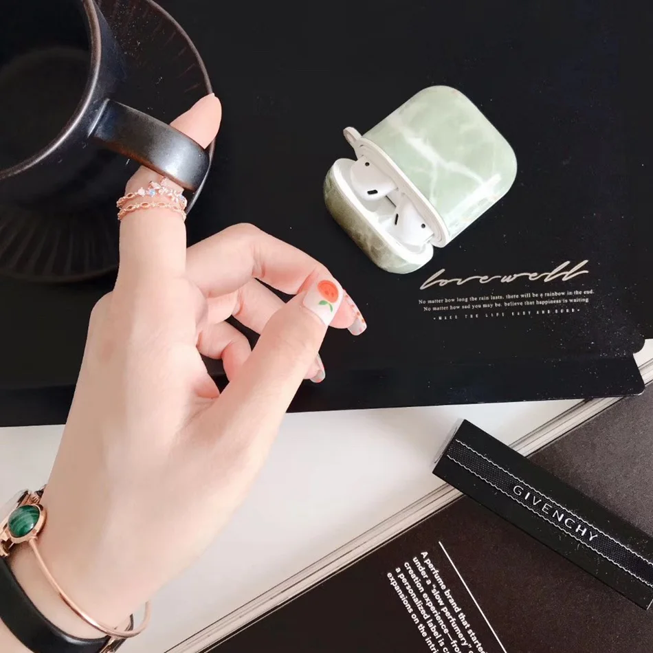 531H Чехол для наушников для Airpods, чехол, роскошный мраморный Жесткий Чехол для наушников, защитная крышка, аксессуары для Apple Airpods, зарядная коробка - Цвет: 531H