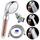 Герметичная водосберегающая насадка, трехскоростной душ с отрицательными ионами, с шлангом и держателем для душа, американский ручной душ из трех частей